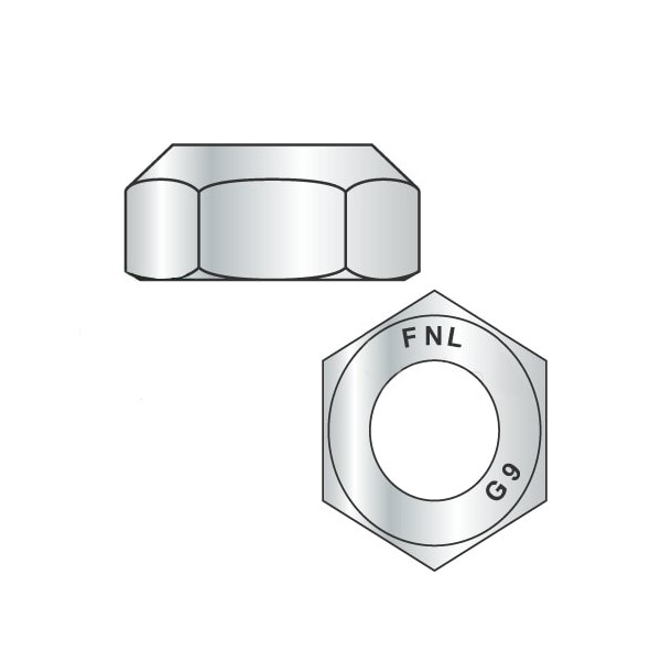 Newport Fasteners Top Lock Lock Nut, 1/2"-13, Steel, Grade 9, EcoGuard Gray/Silver, 1000 PK 498515 - main
